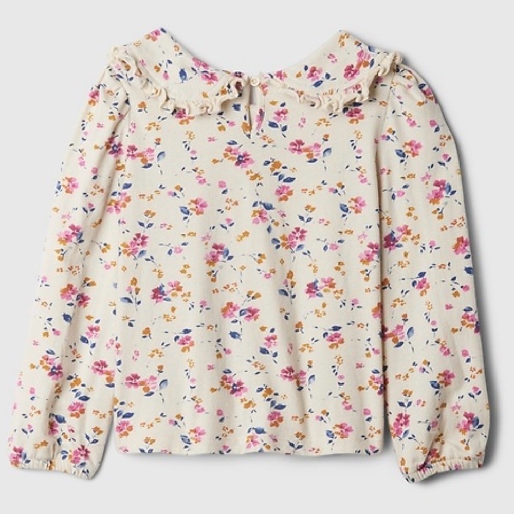 babyGap Girls Floral Peter Pan Collar Top | Puff Sleeve | Size 3T